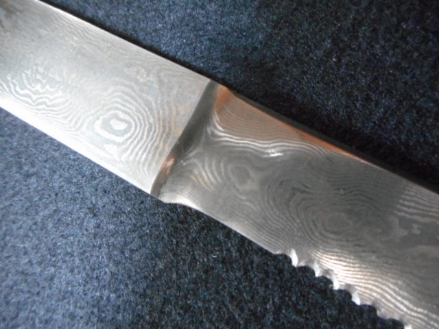 ナイフ　和物　レターオープナー　小刀　刀子　ディスクナイフ　模様が有り革シース付きです。