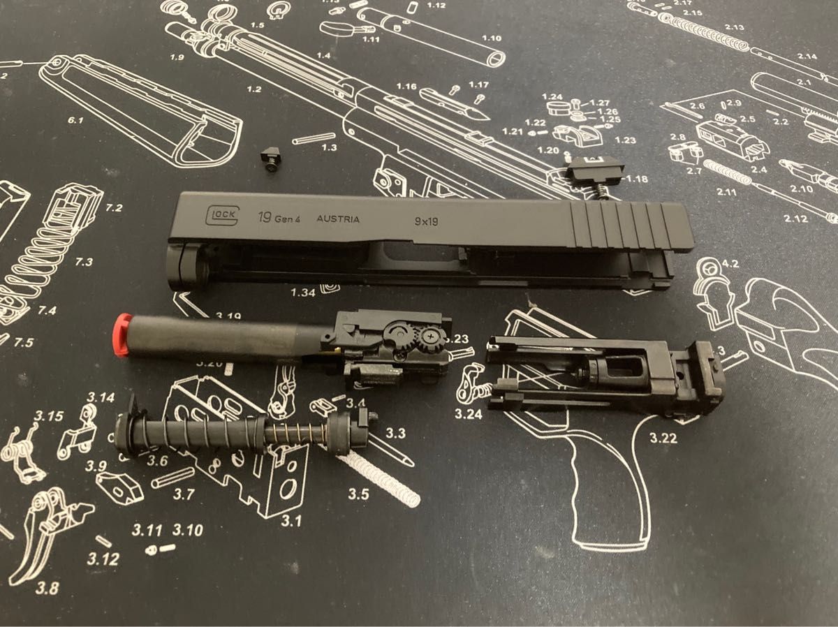 純正部品】東京マルイ グロック19 gen4 スライド バレル 純正部品】東京マルイ グロック19 gen4 スライド バレル