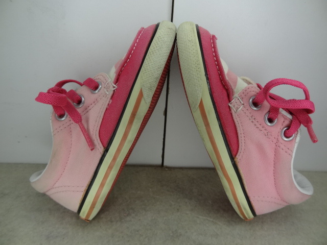 全国送料無料 レア!!コンバース CONVERSE 子供靴キッズベビー女の子ピンク色デッキタイプスニーカーシューズ 15cm_画像5