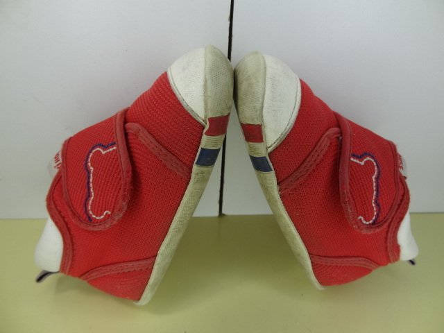 全国送料無料 ミキハウス MIKI HOUSE 日本製 子供靴キッズベビー男＆女の子赤色メッシュ素材スニーカーシューズ 12.5cm_画像4