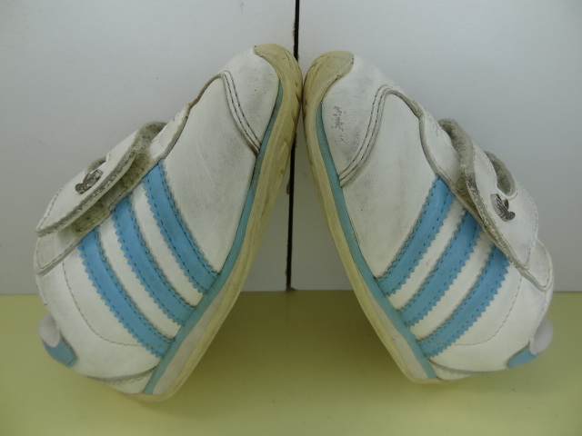  nationwide free shipping Adidas adidas masterpiece. Country leather type material child shoes Kids baby man & girl light blue line running sneakers 13cm