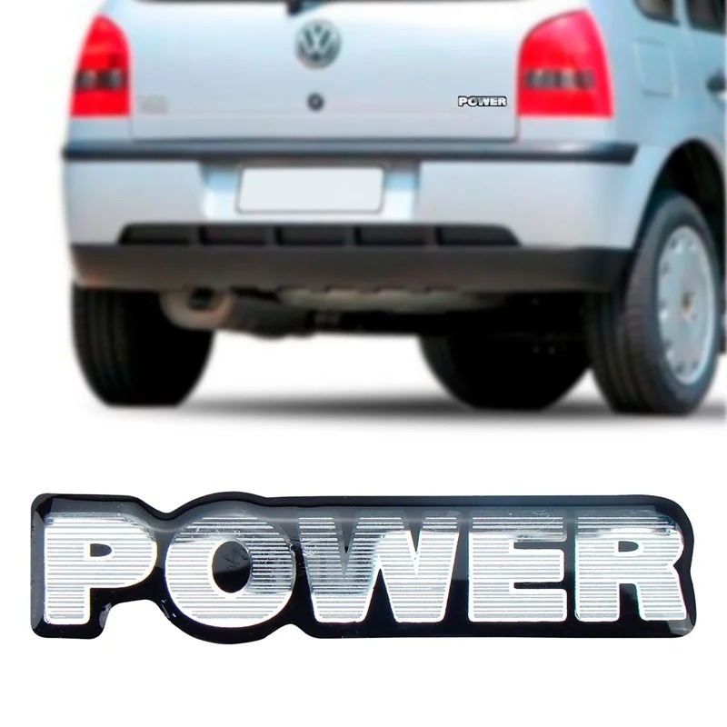 エンブレム クローム メッキ POWER パワー Volkswagen フォルクスワーゲン VW ビンテージ 8cm 書き クラシック カー VW空冷 空冷 空冷VW_画像2