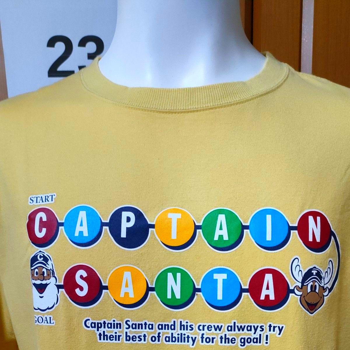 キャプテンサンタ半袖ＴシャツM　イエロー　すごろく人生ゲームプリント　走って走って♪　Captain Santa　ジョイマーク正規