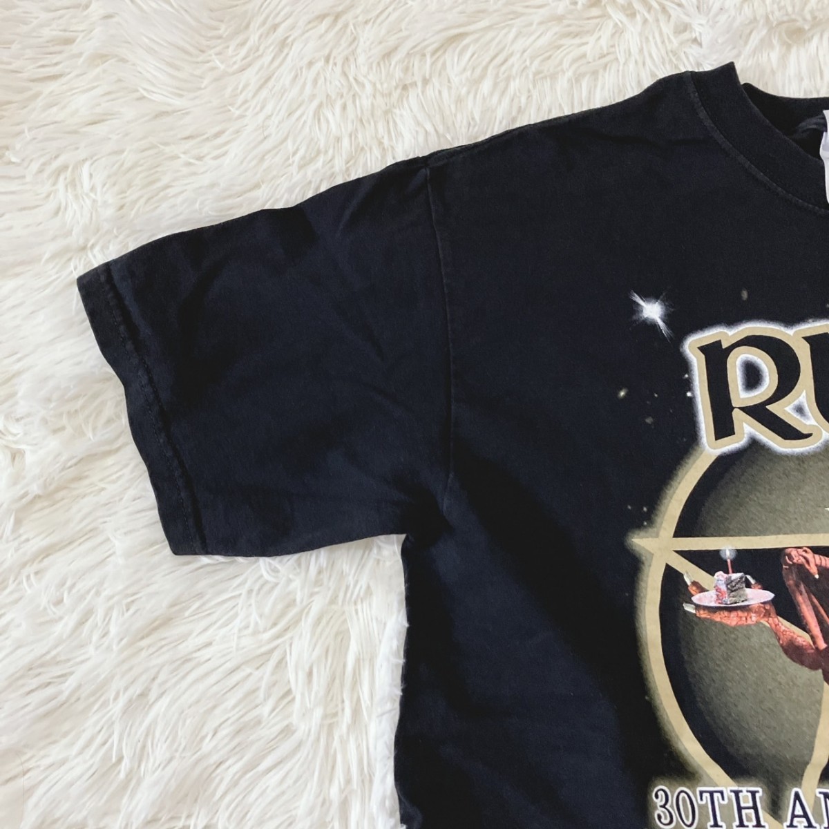 バンドTシャツ 半袖Tシャツ サイズM RUSh ラッシュ ミュージックティー 黒ブラック メンズ夏古着