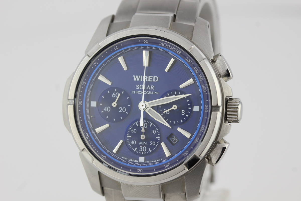 SEIKO セイコー ワイアード WIRED ソーラー クロノグラフ メンズ腕時計 V175-0AB1_画像1