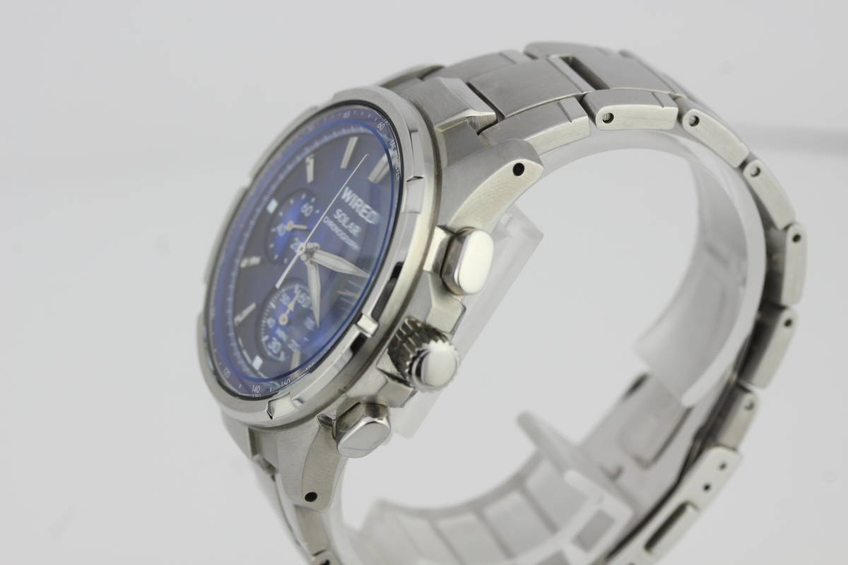 SEIKO セイコー ワイアード WIRED ソーラー クロノグラフ メンズ腕時計 V175-0AB1_画像2