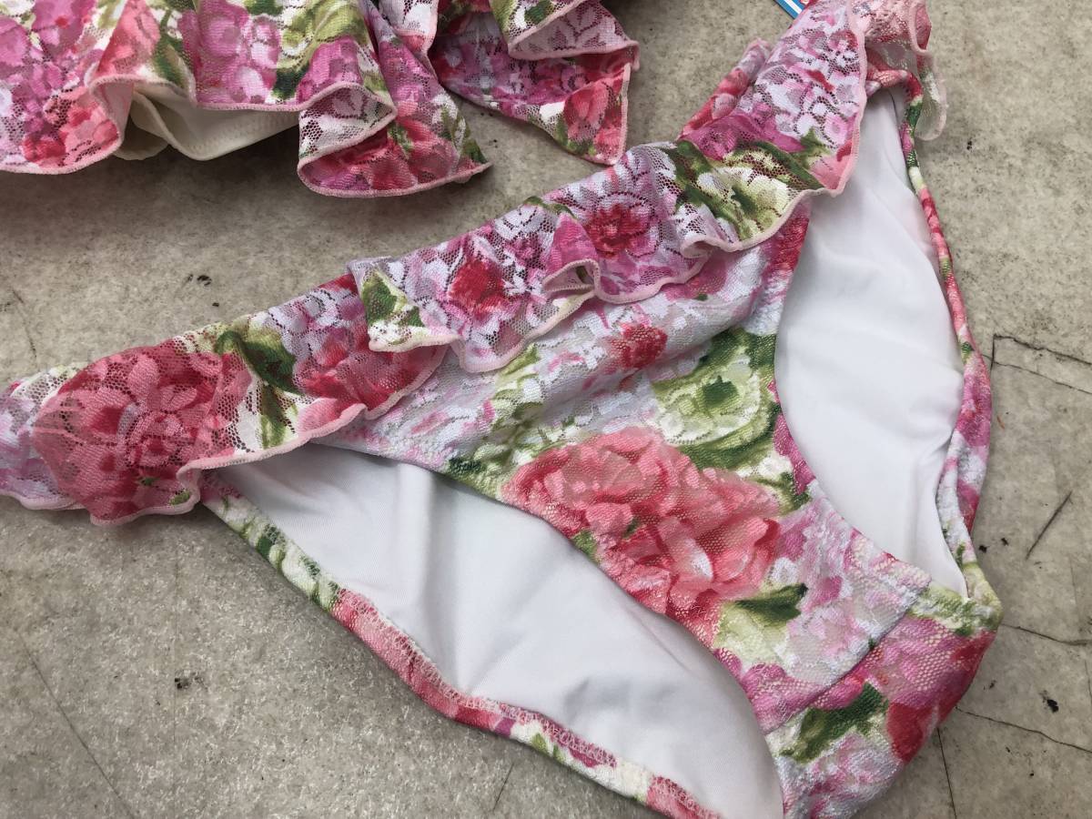 [E-2-R2] swimsuit bikini pink floral print 9M