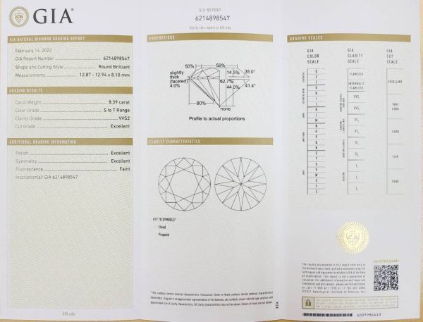 【 GIA 鑑定書付 】 8.39ct VVS-2 3Excellent 天然 ダイヤモンド ルース_画像7