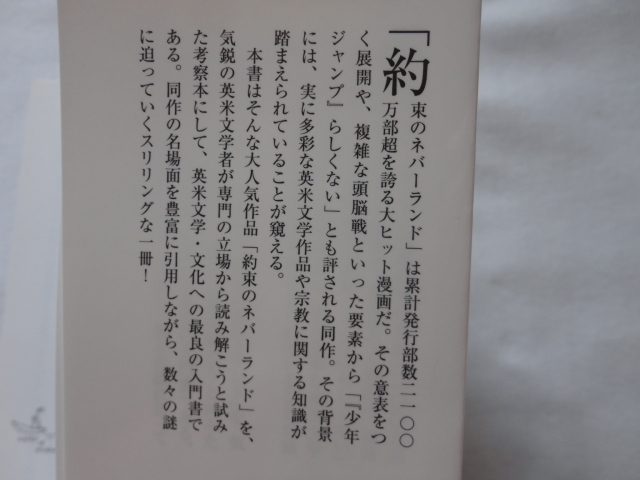 集英社新書『英米文学者と読む「約束のネバーランド」』戸田慧　令和２年　初版　集英社_画像4