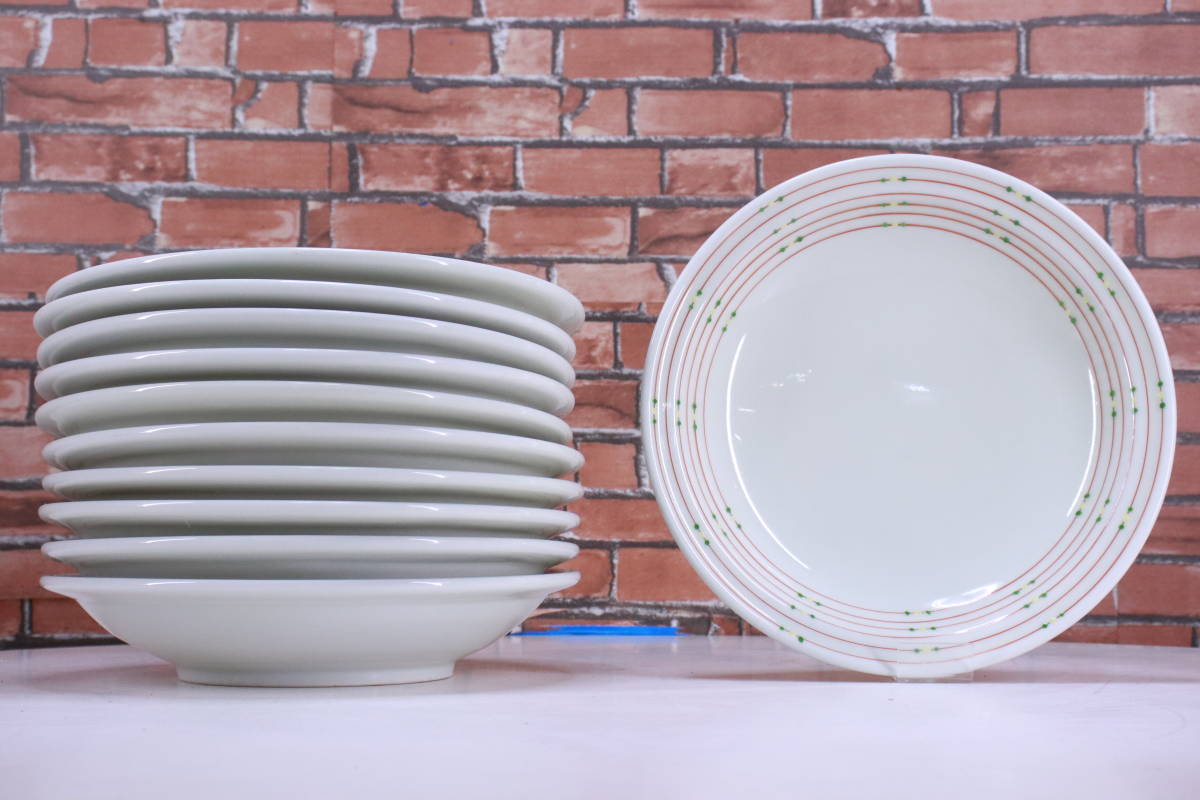 飲食店向き 陶器 皿 10枚セット 直径約27.5cm 中古現状品■(F7648)_画像1