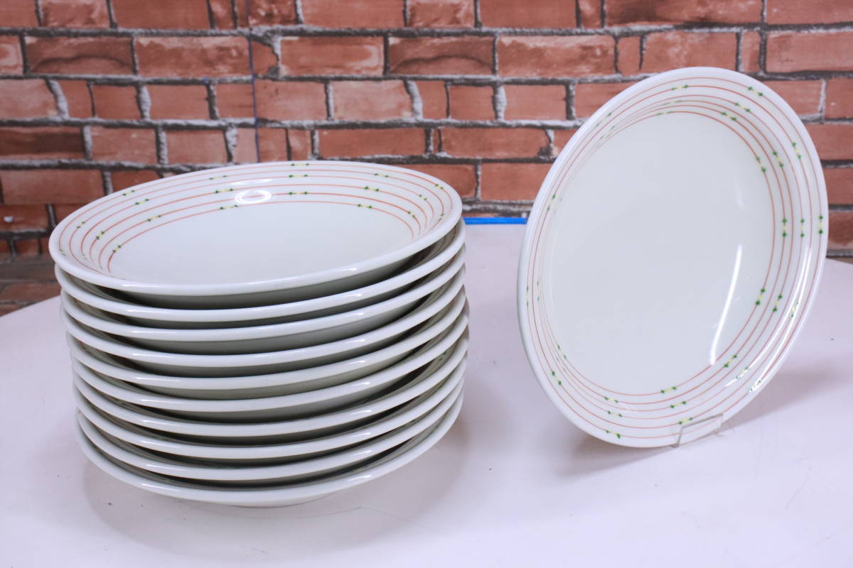 飲食店向き 陶器 皿 10枚セット 直径約27.5cm 中古現状品■(F7649)_画像2