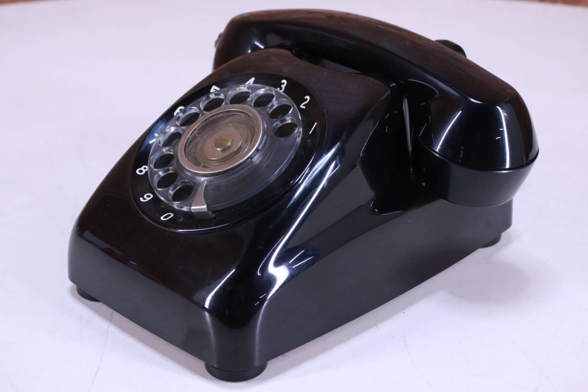 レトロ! ダイヤル式電話機 黒電話 NTT 600-A2 モジュール変更済み デジタル回線使用可能■(F7733) の画像2