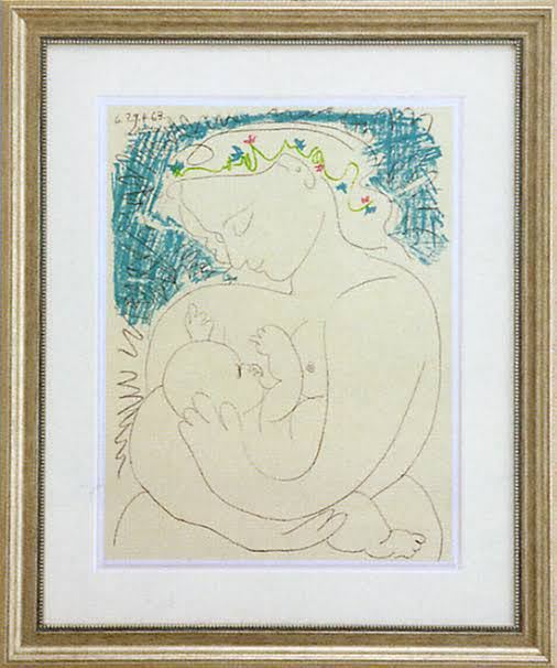 パブロ　ピカソ　 母と子 偉大なる母性　 絵画　リトグラフ　シルクスクリーン　 アート　Pablo Picasso