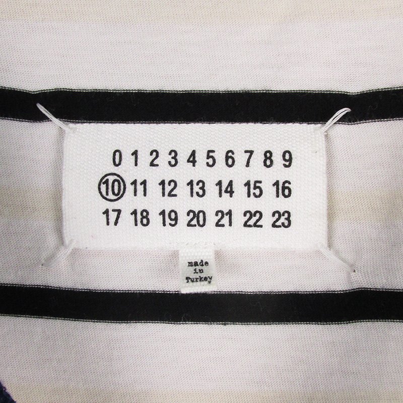 MST10138 Maison Margiela メゾンマルジェラ 10 ボーダーTシャツ L ホワイト系（クリックポスト可）_画像3