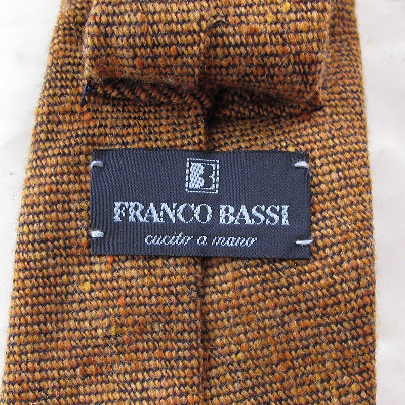 LYO15547 FRANCO BASSI フランコバッシ ウール ネクタイ ブラウン系 美品（クリックポスト可）_画像2