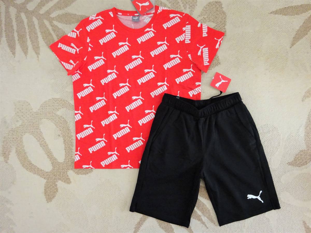  new goods *PUMA Puma *150* very popular total pattern!! T-shirt ( red )* shorts ( black )* red / black * top and bottom * red / black * prompt decision * last 1 point 