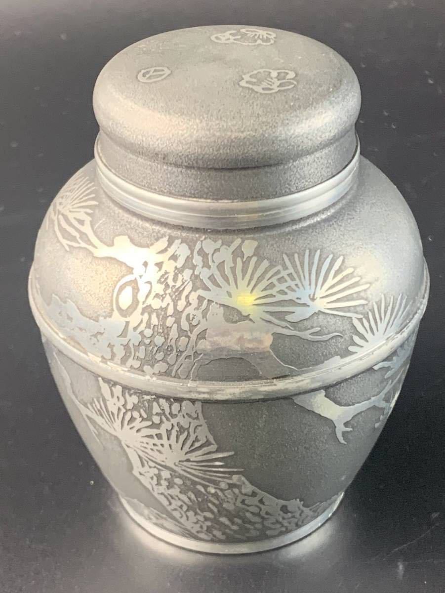 結】錫製茶壺乾茂號造在銘古錫松竹梅茶道具煎茶道具煎茶器茶器茶具茶注