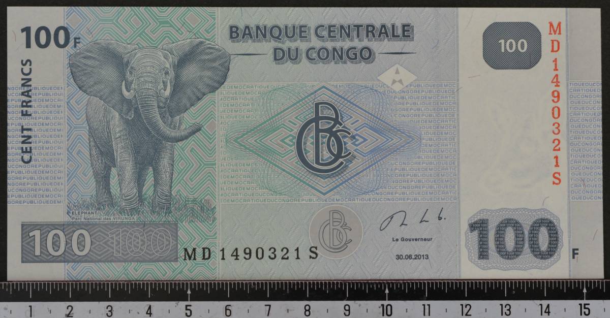 外国紙幣 コンゴ 2013年 未使用 100フラン_画像1