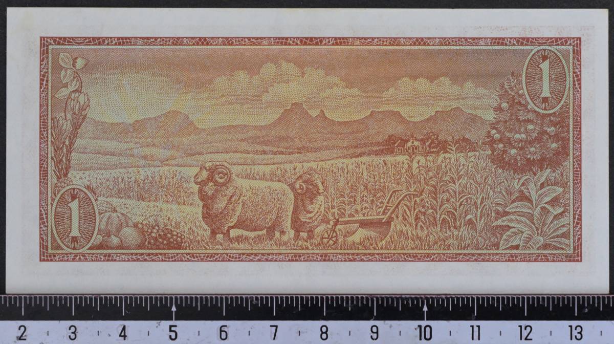 外国紙幣 南アフリカ 1973年 流通済 1ランド_画像2