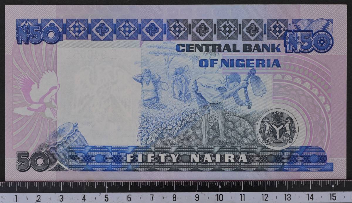 外国紙幣 ナイジェリア 1991年 未使用 50ナイラ_画像2