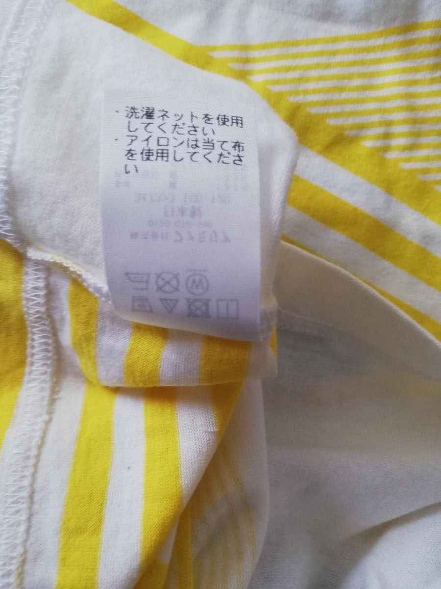美品 familiar ファミリア 半袖Tシャツ 120 電車 汽車 列車 イエロー