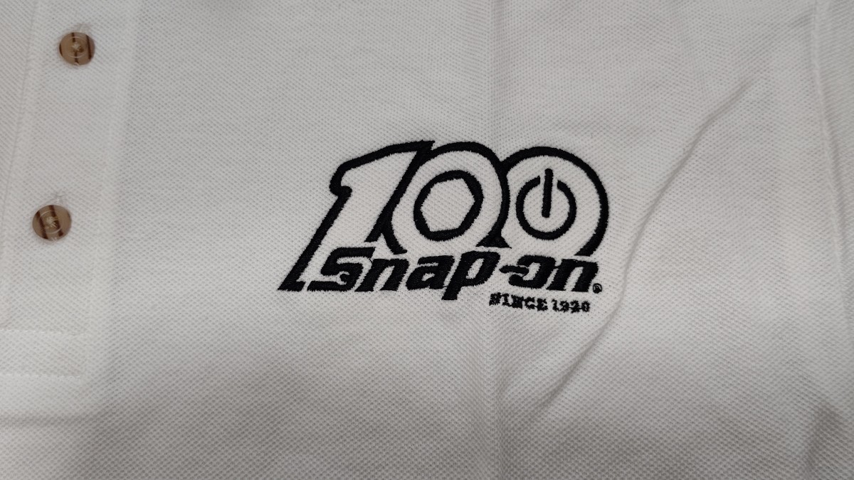 Snap-on　スナップオン　100周年記念 半袖ポロシャツ　白　Ｌサイズ_画像4