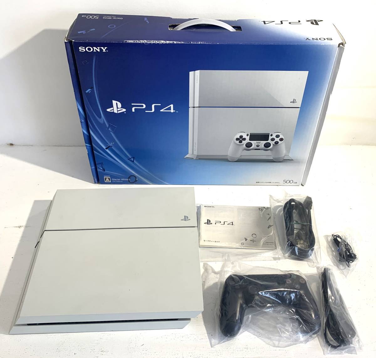 ジャンク品/100】PS4 初期型 本体 500GB GlacierWhite グレイシャー