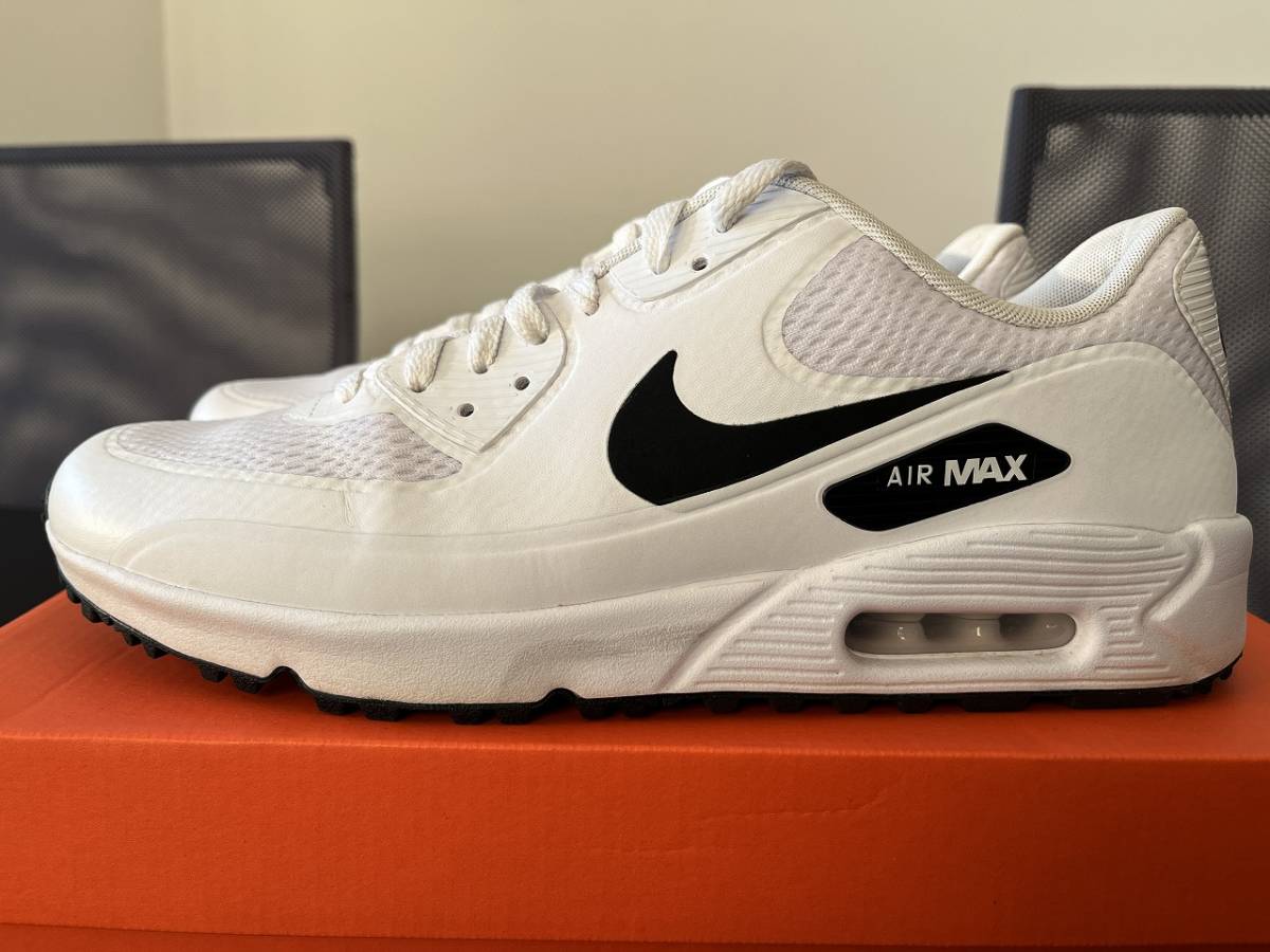 【税込】NIKE AIR MAX 90G GOLF 28.5cm ナイキ エアマックス90g スパイクレス 検 ジョーダン1 ゴルフシューズ 白 黒 ホワイト ブラック_画像1