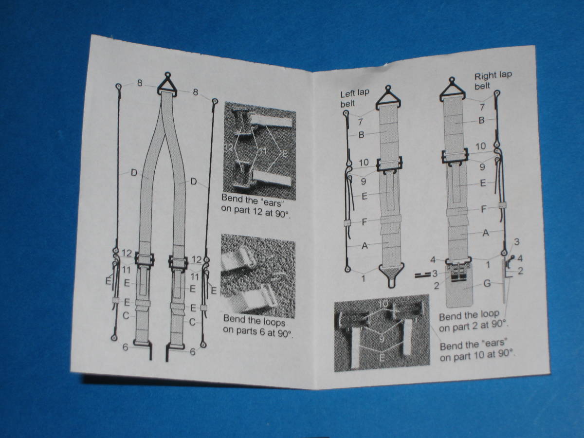 ジャンク RB 1/32 アメリカ軍 大戦機 シートベルト seatbelt RB Productions No. RB-P32008(W) 1:32_画像4