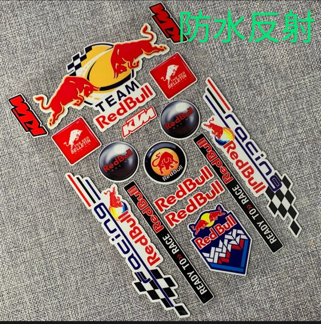 Stickers helmet moto Red Bull (Destocking)