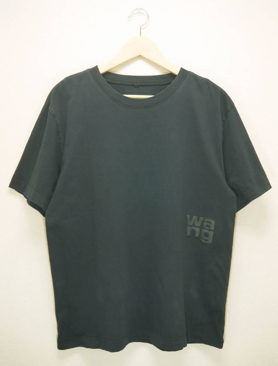 R947★alexander wang アレキサンダー ワン ロゴ デザイン 半袖 Tシャツ M ブラック CA00985_画像1