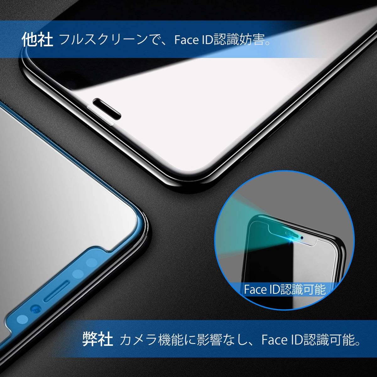 【激安超特価】iphone x フィルム【2枚入り】 ガラスフィルム 強化ガラス 高透過率 3D Touch対応 飛散防止 自動吸着 指紋防止 気泡防止 _画像5