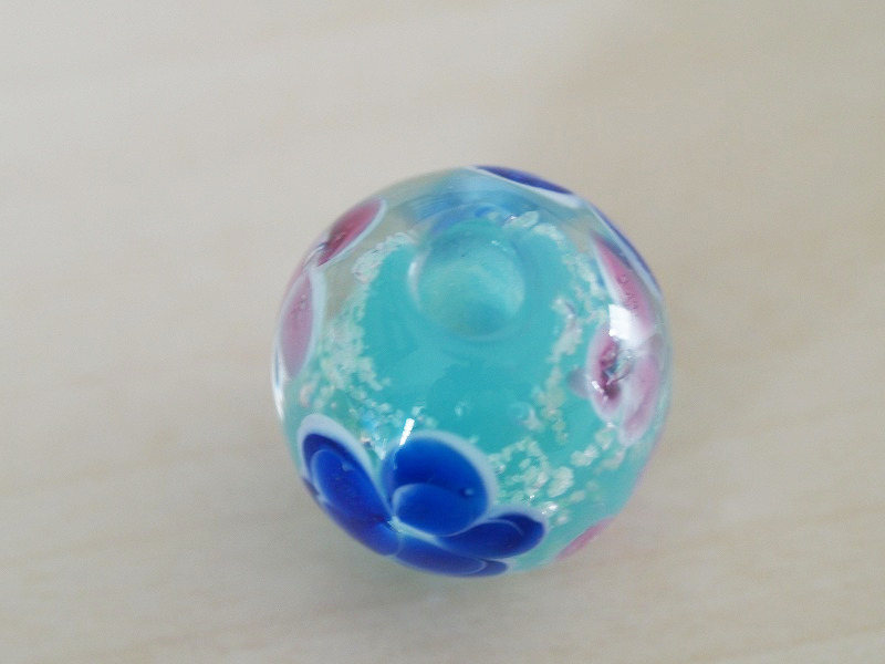  бледно-голубой (L) стрекоза шар 18mm.. шар tonbodama цветочный принт . ручная работа стекло стекло obi .