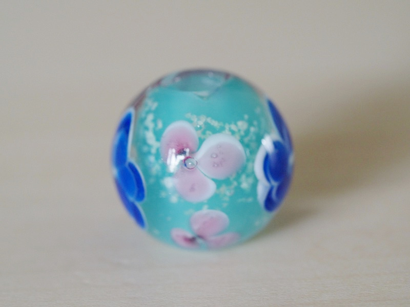  бледно-голубой (L) стрекоза шар 18mm.. шар tonbodama цветочный принт . ручная работа стекло стекло obi .