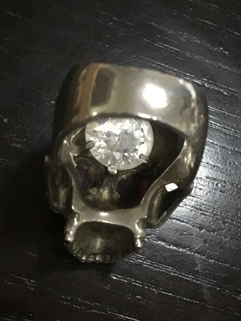 GO JAZZ Skull кольцо 13 номер SV925 бриллиант циркон * END CUSTOM JEWELLERS теснина .z серебряный 