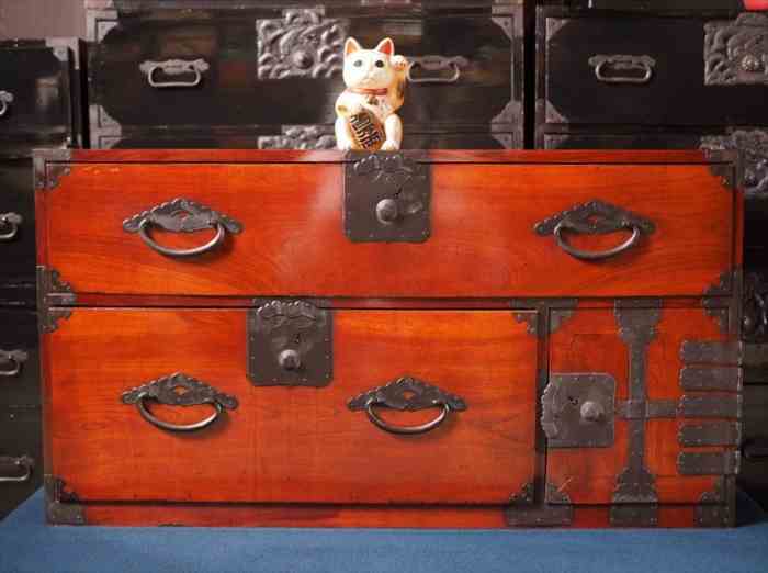 １００年モノ アンティークローボード チェスト 時代箪笥 1900-1910年　古録展 送料別 Lサイズ　 品番S95092