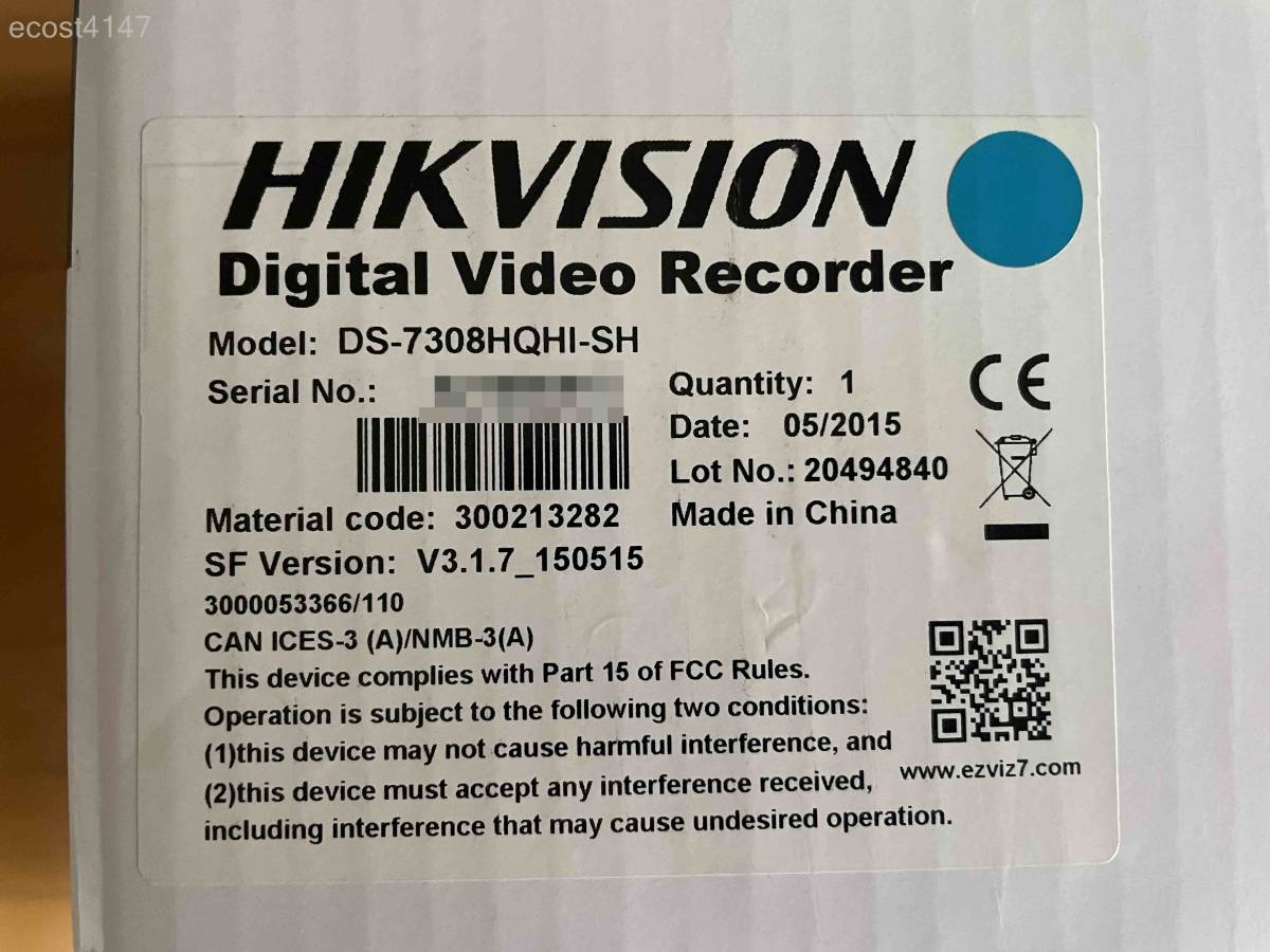 ★☆開封未使用★HIKVISION Digital Video Recorder DS-7308HQHI-SH☆★_画像3