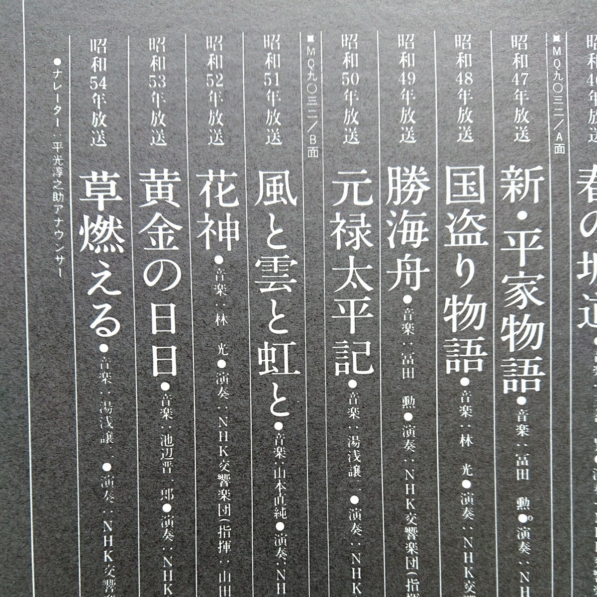 2LP/NHK大河ドラマ(花の生涯〜草燃えるまで)解説・写真全17P極めつけ名台詞入☆5点以上まとめて（送料0円）無料☆_画像5