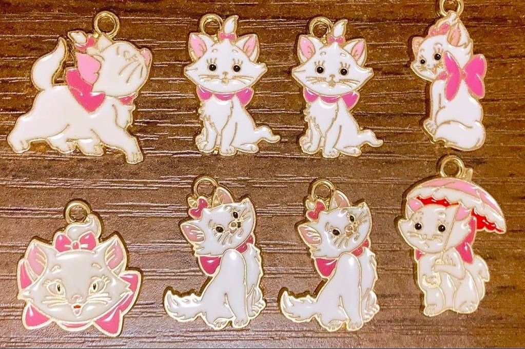 【新品未使用】 マリーちゃん チャーム8個セット☆ おしゃれキャット ディズニー