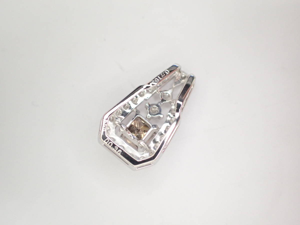 オンラインショップ 1/美品 ペンダントトップ ブラウンダイヤ0.716ct