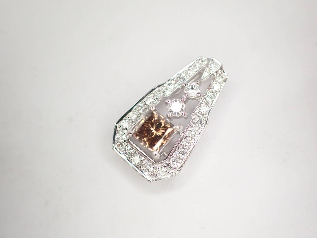 オンラインショップ 1/美品 ペンダントトップ ブラウンダイヤ0.716ct