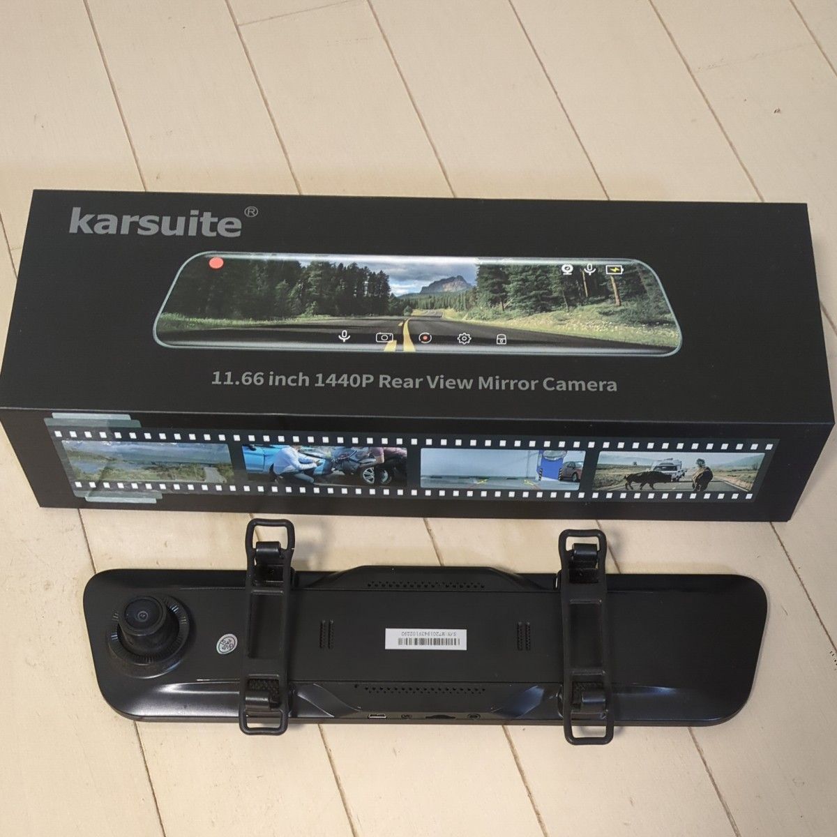 karsuite　ミラー型ドライブレコーダー　11.6インチ　バッグカメラ付き　日本語説明書付き　