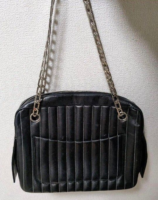 CHANEL シャネル ショルダーバッグ マドモアゼル ダブル　チェーン　レザー