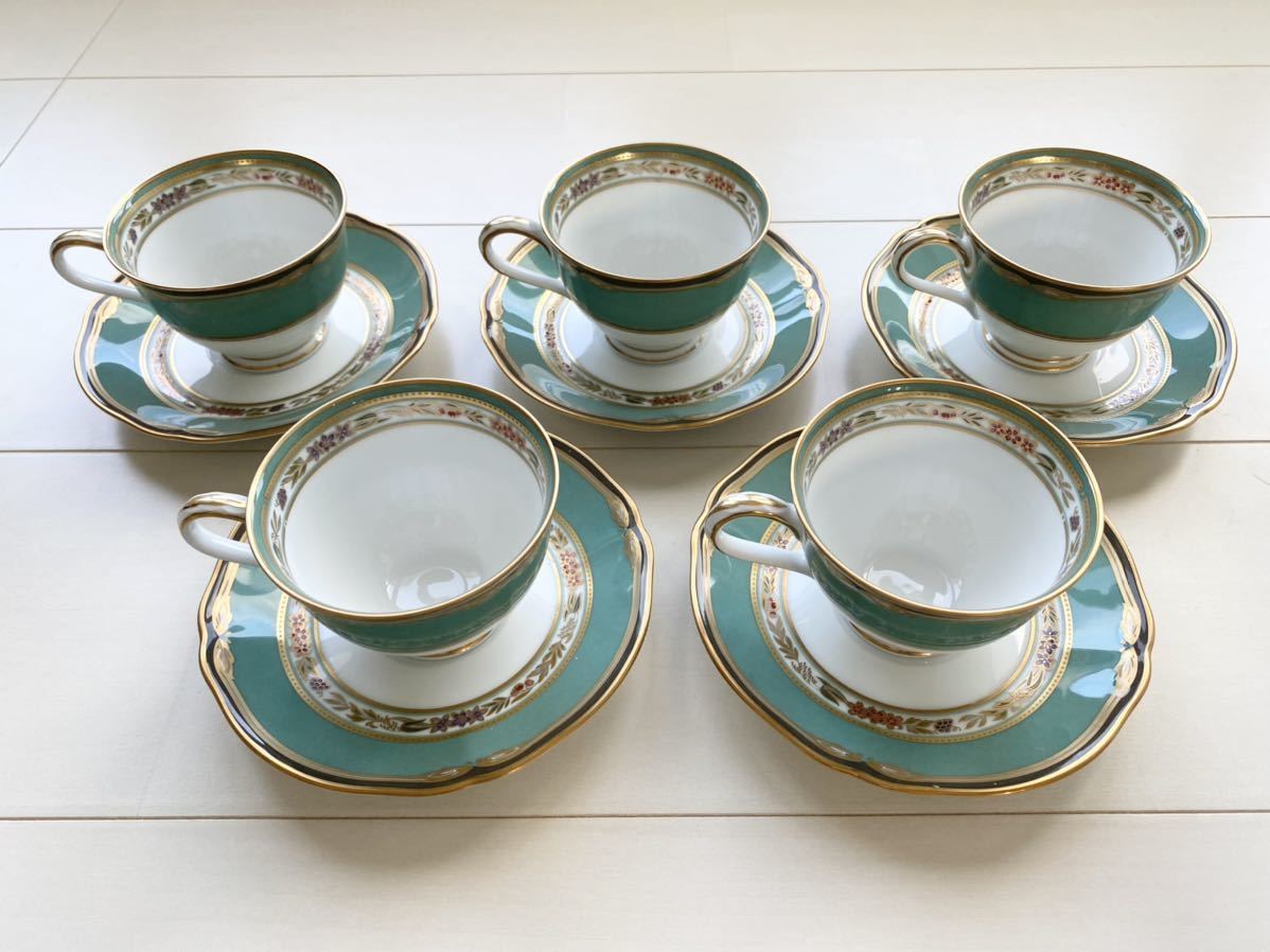 Noritake ノリタケ　HANA RINSU ハナリンス　ティーカップ&ソーサー　5客セット