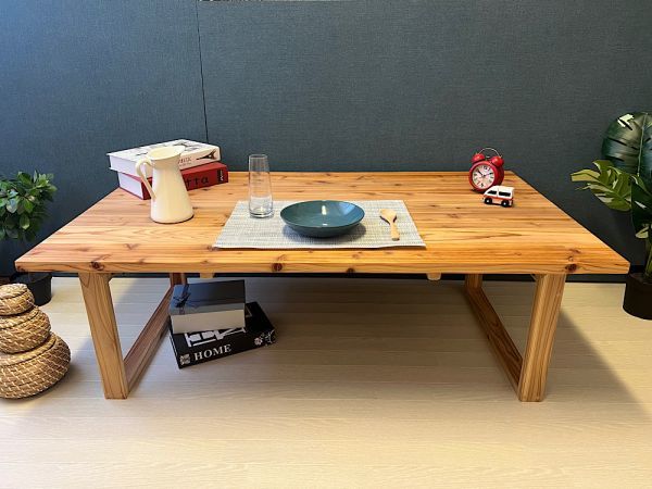 【スーパーセール】 長方形 ローテーブル 【送料無料】 120cm ロの字脚 木組 折り畳み脚 杉 70cm テーブル、机