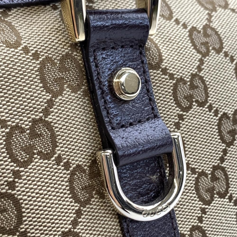 GUCCI グッチ 141470 GGキャンバス トートバッグ ショルダー ナイロンキャンバス レザー ベージュ ブラウン ファスナー開閉 管理RT33737_画像6