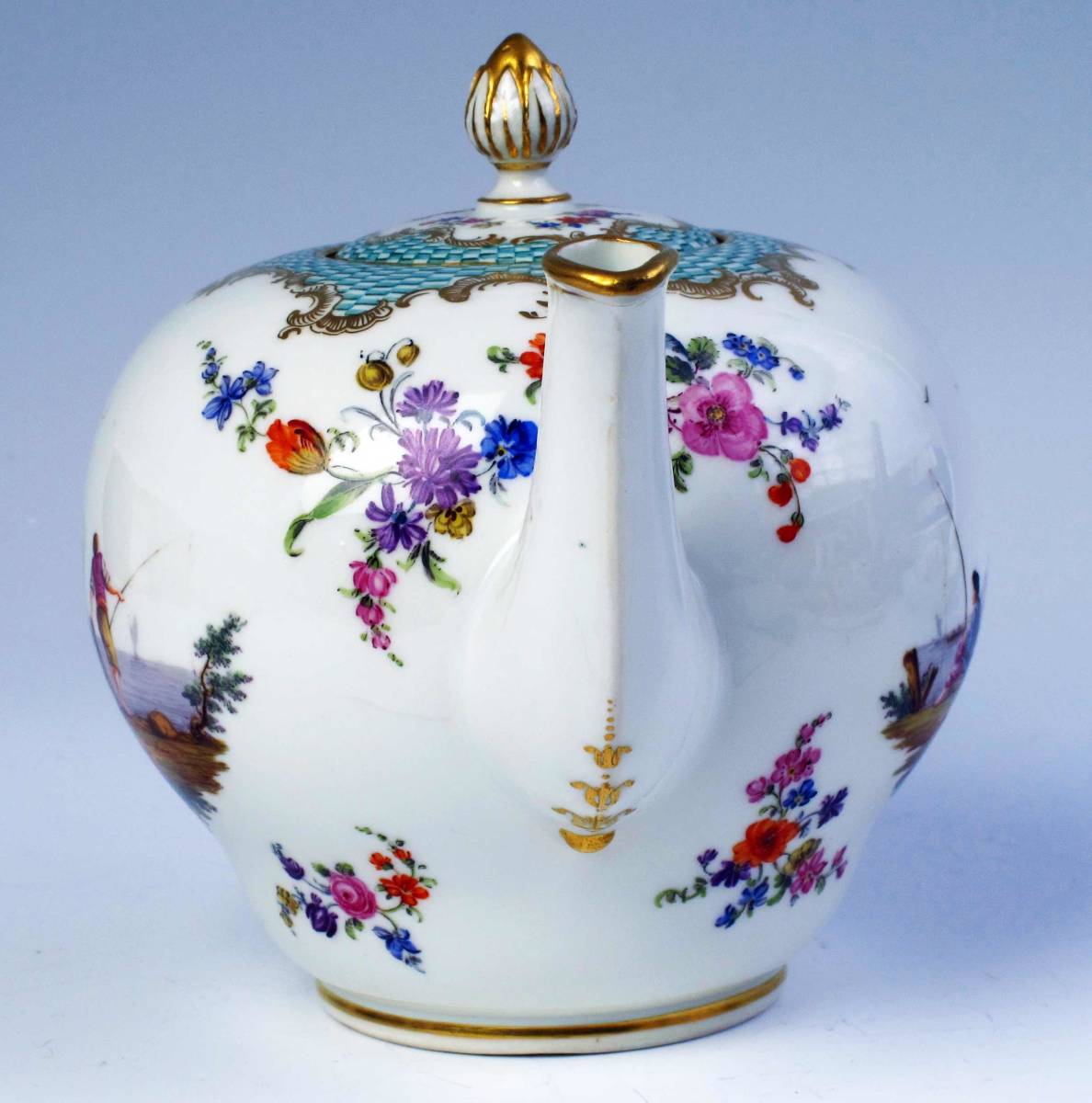 　Old マイセン　　超豪華　TEAPOT　・　マルコリーニ期 　(1級品)　博物館級・超貴重品_画像10