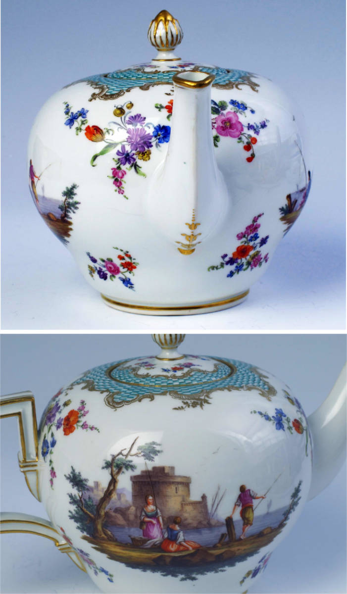 　Old マイセン　　超豪華　TEAPOT　・　マルコリーニ期 　(1級品)　博物館級・超貴重品_画像7