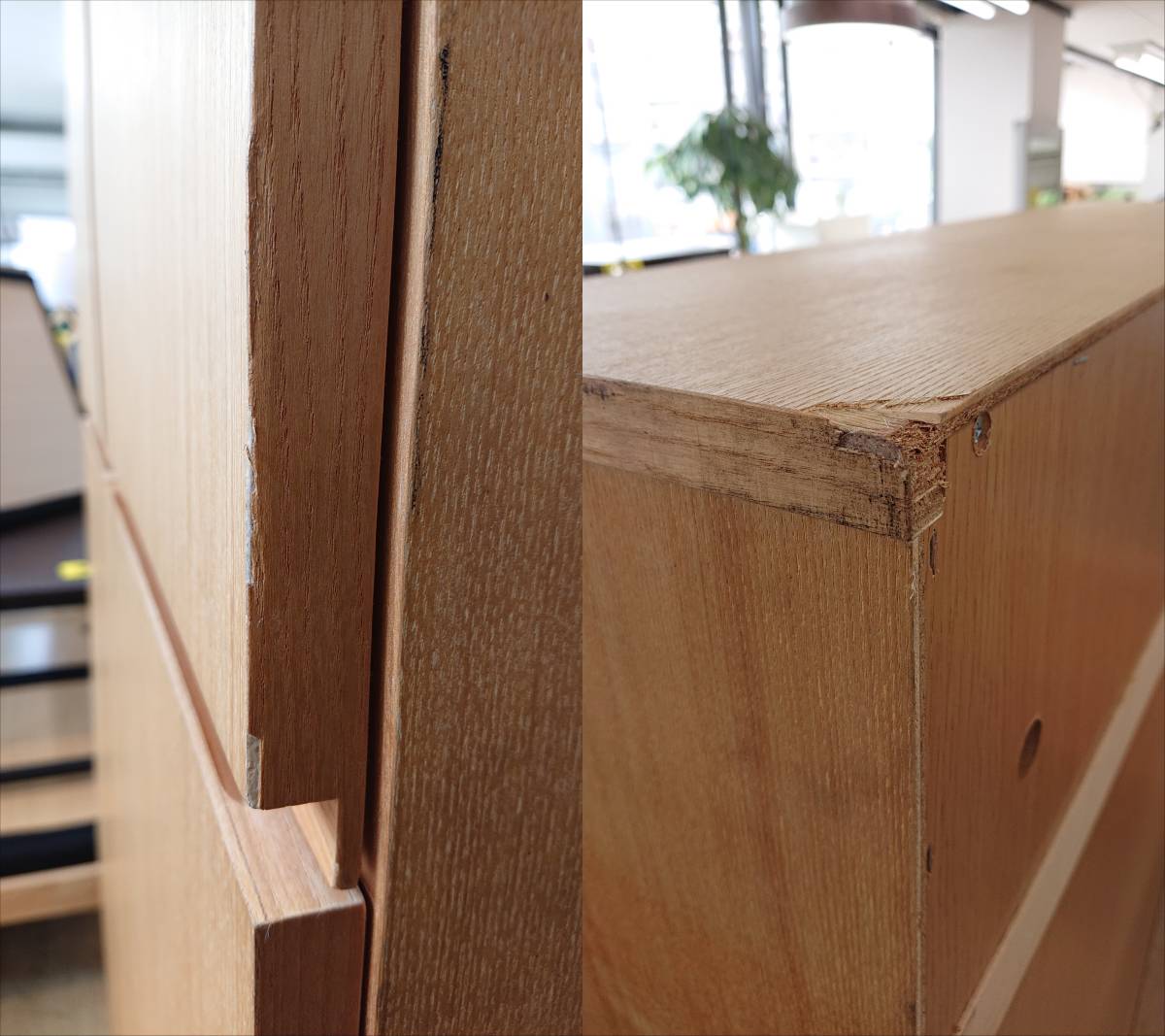 廃番 無印良品/MUJI タモ材 組み合わせて使える木製収納 木製扉付き ハイタイプ 幅80×奥行23×高さ212㎝ 棚板8枚 キャビネット (N)_キズあります