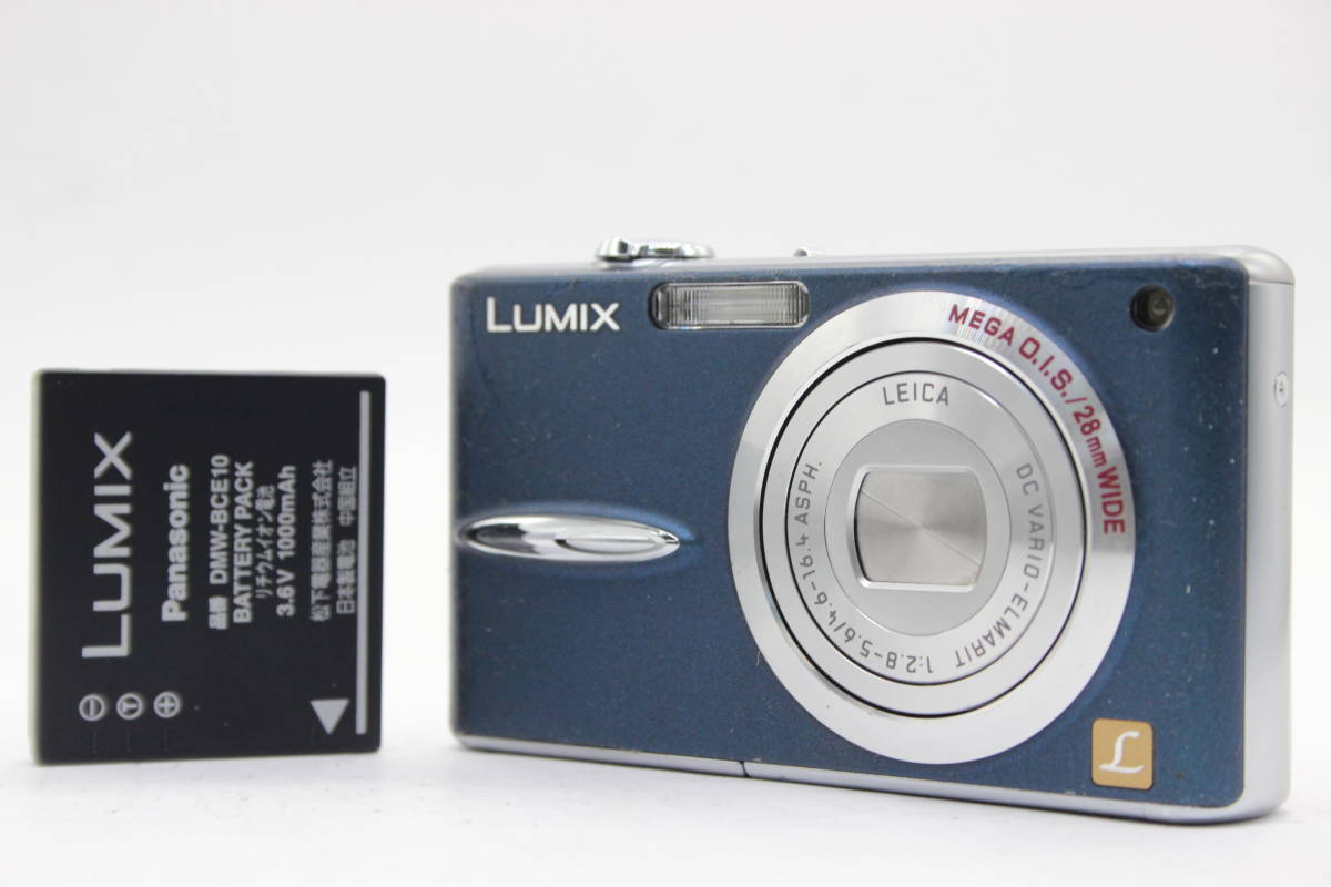 【返品保証】 パナソニック Panasonic LUMIX DMC-FX30 ブルー 28mm Wide バッテリー付き コンパクトデジタルカメラ C9426_画像1